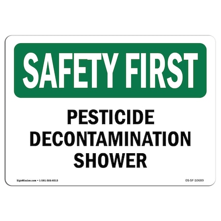 Signmission OSHA, 3.5" Height, 5" Width, Decal, 5" W, 3.5" H, Landscape, Pesticide Decontamination Shower OS-SF-D-35-L-10689